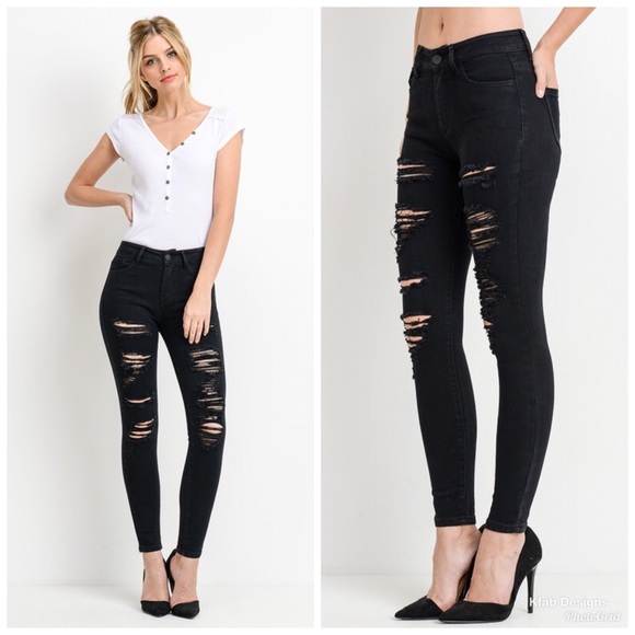 ❤️LAST 1! ⚡️Stretchy High Waist Distressed Jeans! - Picture 3 of 8